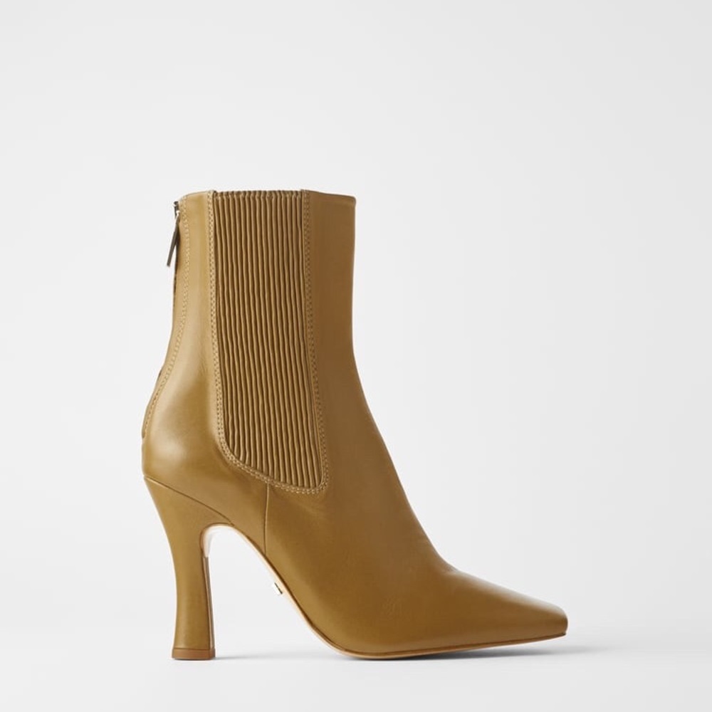 ZARA HIGH HEELED LEATHER ANKLE BOOTS BRAND NEW WITH TAGS EUR38 US 7.5